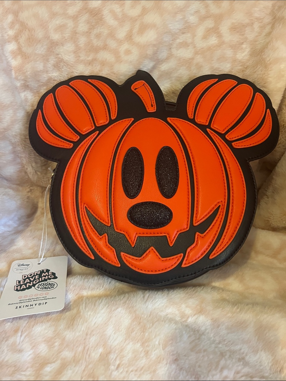Skinnydip Orange Pumpkin Mickey Crossbody Bag